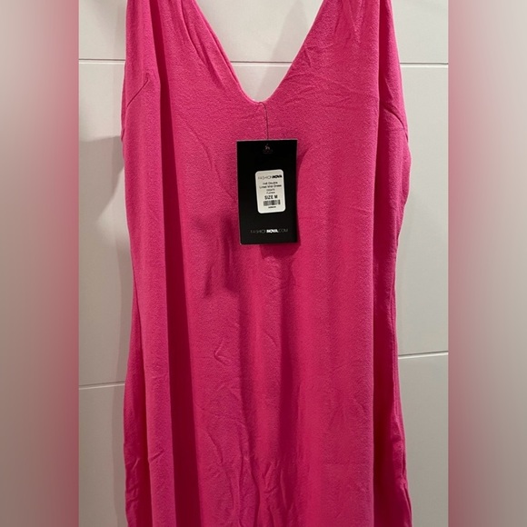 FASHION NOVA Indi Double Lined Midi Dress Fuchsia NWT - Picture 6 of 8